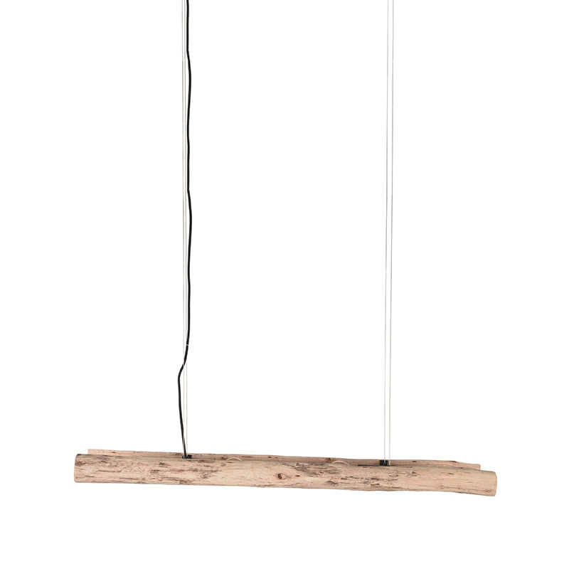 Hanglamp Woody naturel hout, vooraanzicht op witte achtergrond