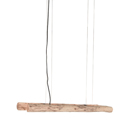Hanglamp Woody naturel hout, schuin vooraanzicht op witte achtergrond