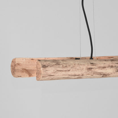 Hanglamp Woody naturel hout, detail van het materiaal