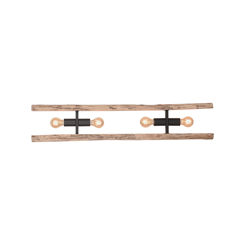 Hanglamp Woody naturel hout, vooraanzicht op witte achtergrond