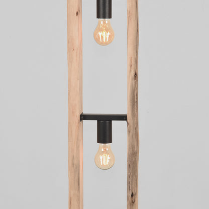 Vloerlamp Woody naturel hout, detail van het materiaal
