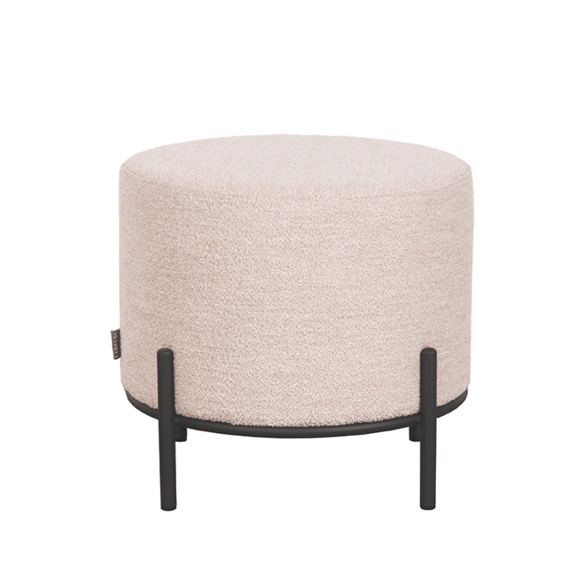Poef Troy | 48 cm | Naturel Bouclé — Vooraanzicht - witfoto