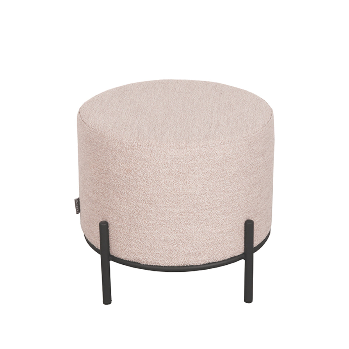 Poef Troy | 48 cm | Naturel Bouclé — Zijaanzicht - witfoto