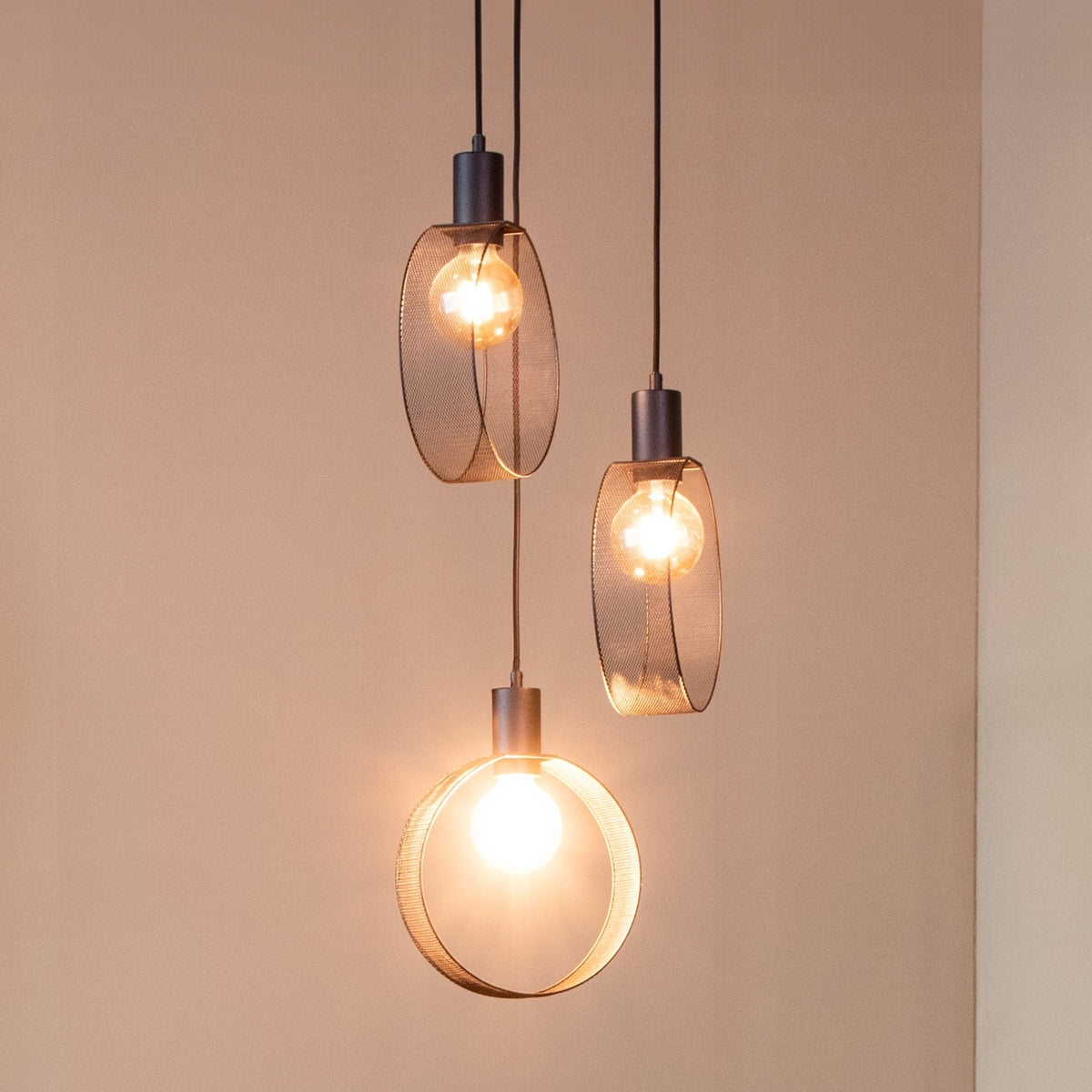 Hanglamp Ronda 3-lichts zwart metaal