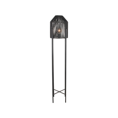 Vloerlamp Ibiza | Zwart Jute — Vooraanzicht - witfoto