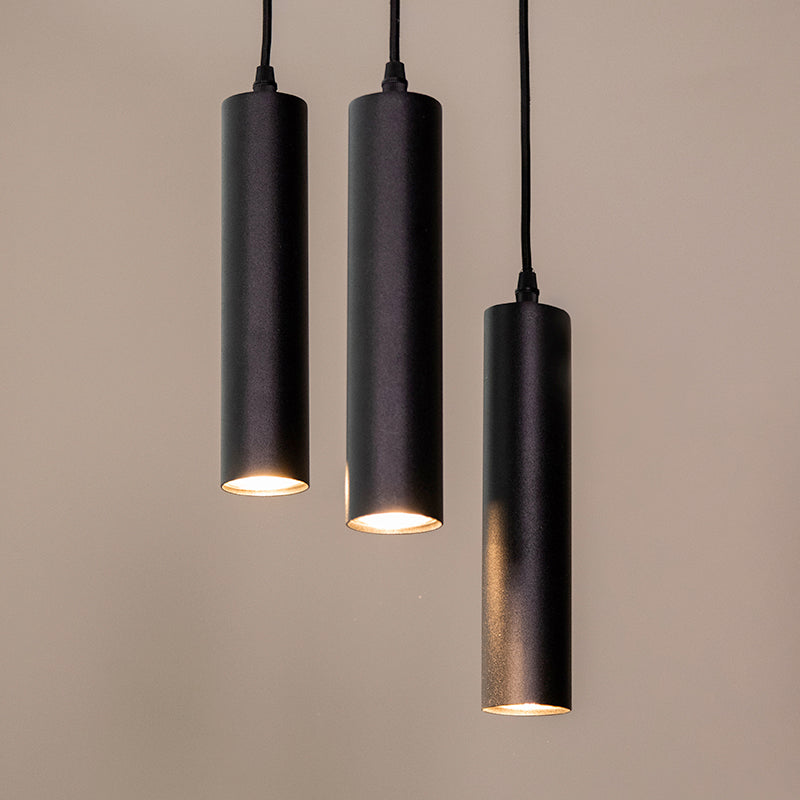 Hanglamp Ferroli | 3-lichts | Zwart Metaal — Vooraanzicht - sfeer
