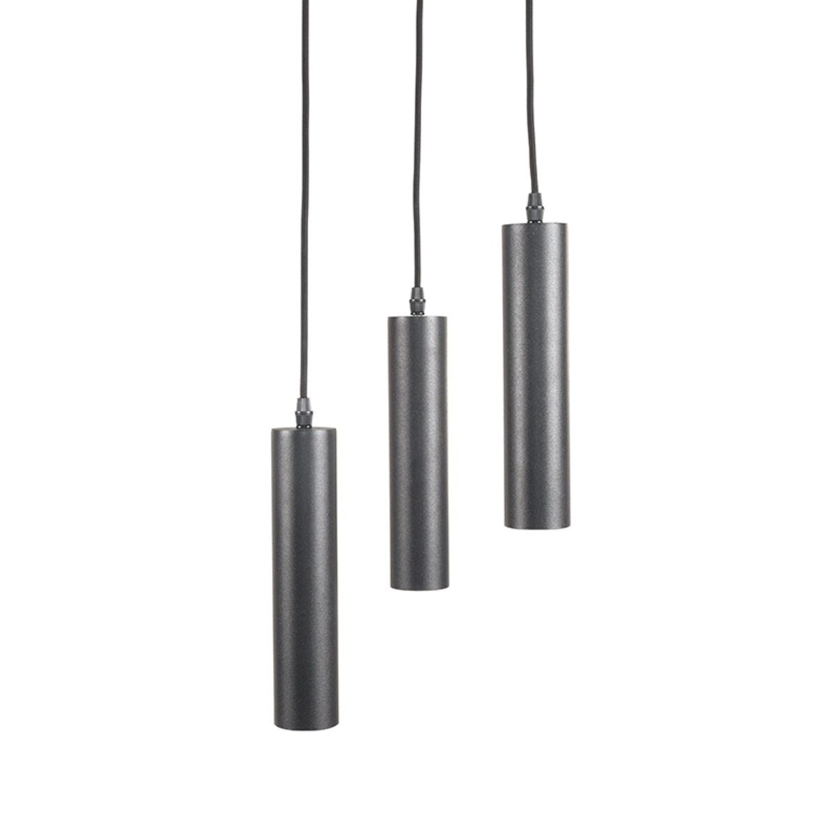 Hanglamp Ferroli | 3-lichts | Zwart Metaal — Vooraanzicht - witfoto