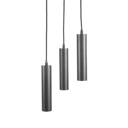 Hanglamp Ferroli | 3-lichts | Zwart Metaal — Vooraanzicht - witfoto