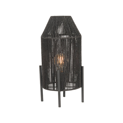 Tafellamp Ibiza | Zwart Jute