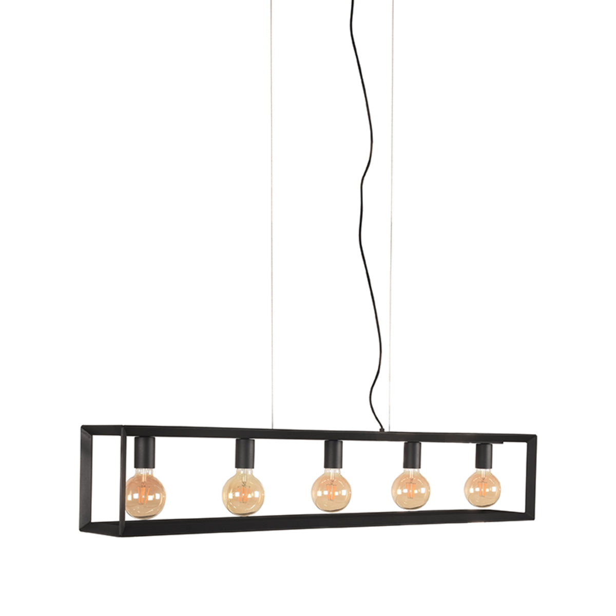 Hanglamp Tetto | Zwart Metaal — Zijaanzicht - witfoto