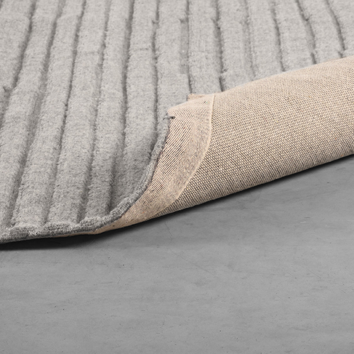 Vloerkleed Luxy | Grijs Wol — Detail