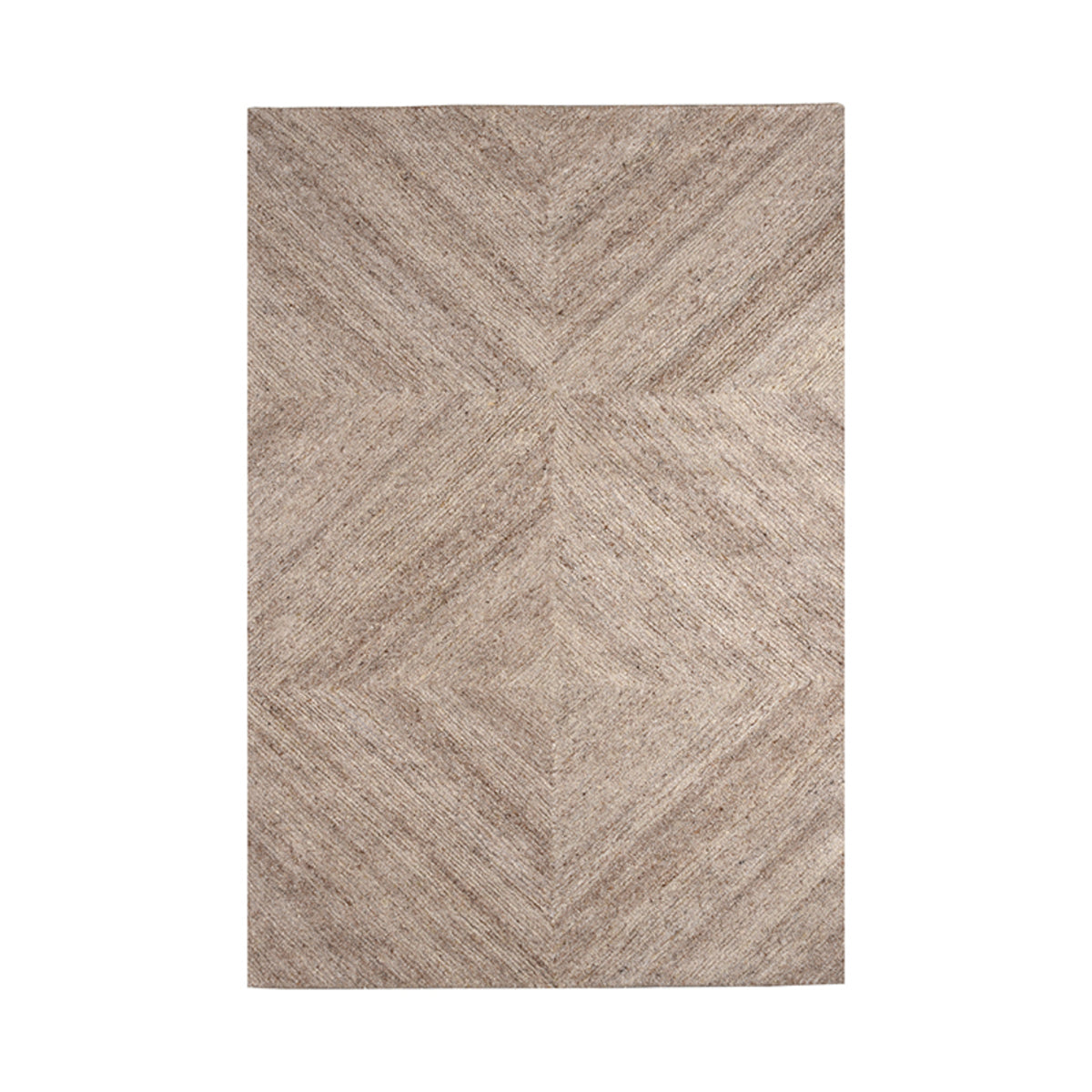 Vloerkleed Blendy | Taupe Wol | 200x300 cm — Vooraanzicht - witfoto