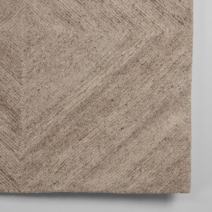 Vloerkleed Blendy | Taupe Wol | 200x300 cm — Zijaanzicht - witfoto