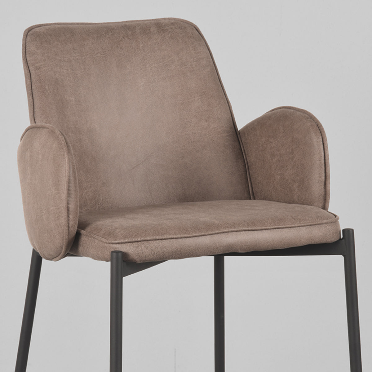 Barkruk Joni horecahoogte taupe, detail van het materiaal