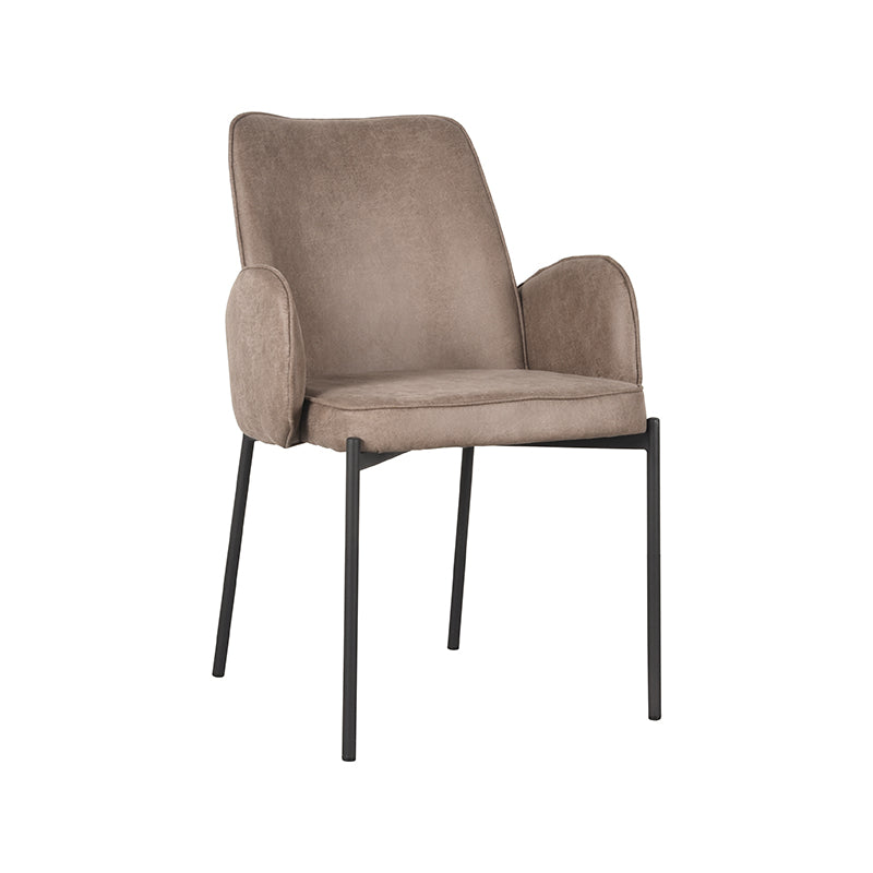 Eetkamerstoel Joni | Taupe Micro Suède — Vooraanzicht - witfoto
