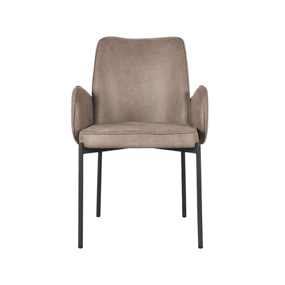 Eetkamerstoel Joni | Taupe Micro Suède — Vooraanzicht - witfoto