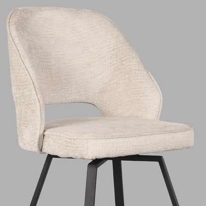 Eetkamerstoel Lewis | Crème Elegance — Zijaanzicht - witfoto