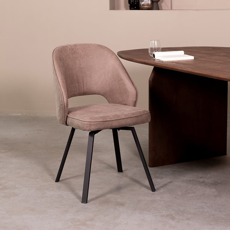 Eetkamerstoel Lewis | Taupe Microvezel — Algemene Sfeerfoto