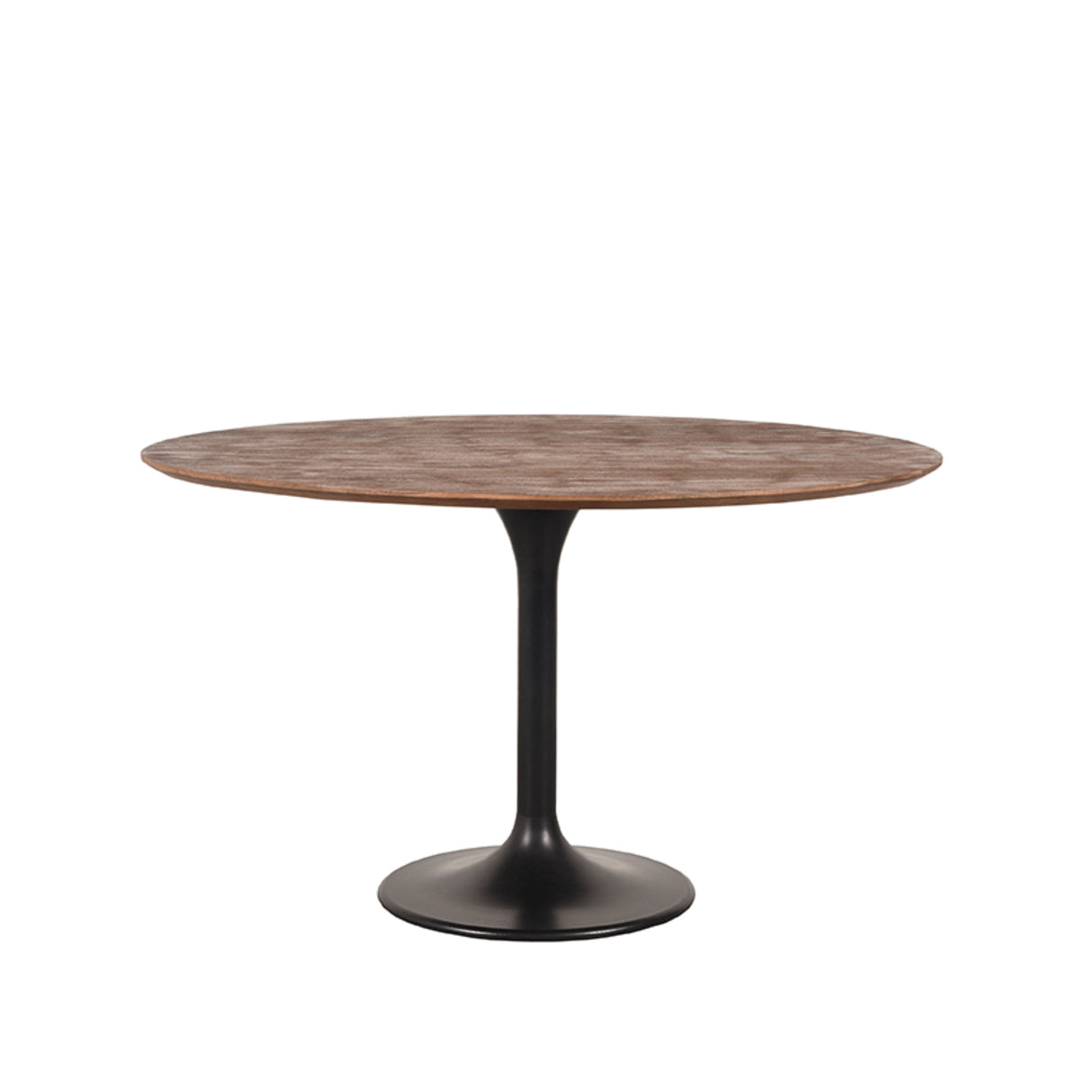 Eettafel Otto bruin mangohout, vooraanzicht op witte achtergrond