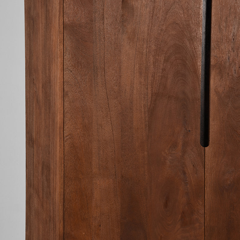 Opbergkast Rio espresso mangohout, detail van het materiaal