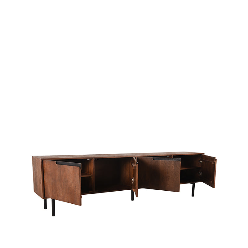 TV-Meubel Rio espresso mangohout, detail van de functie