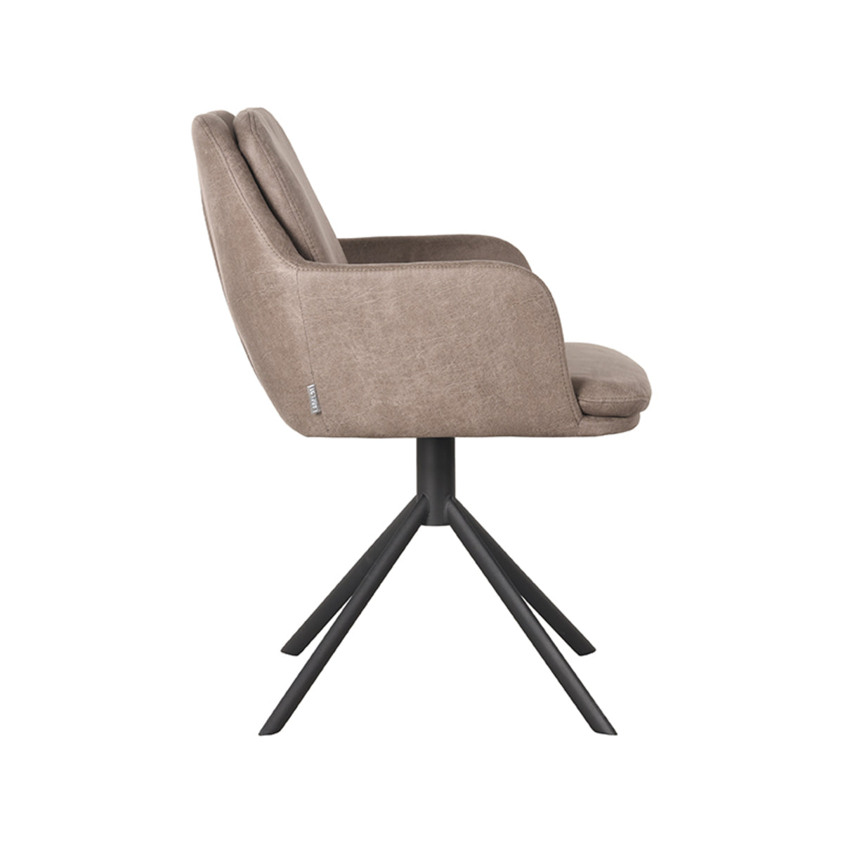 Eetkamerstoel Joy | Taupe Micro Suède — Zijaanzicht - witfoto