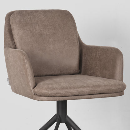 Eetkamerstoel Joy | Taupe Micro Suède — Zijaanzicht - sfeer