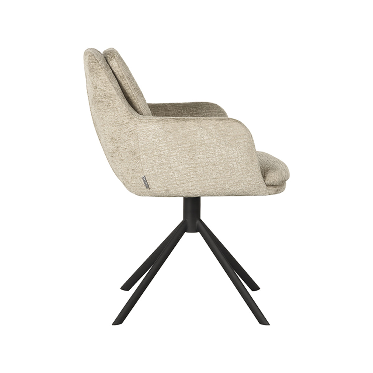 Eetkamerstoel Joy | Beige Elegance — Zijaanzicht - witfoto