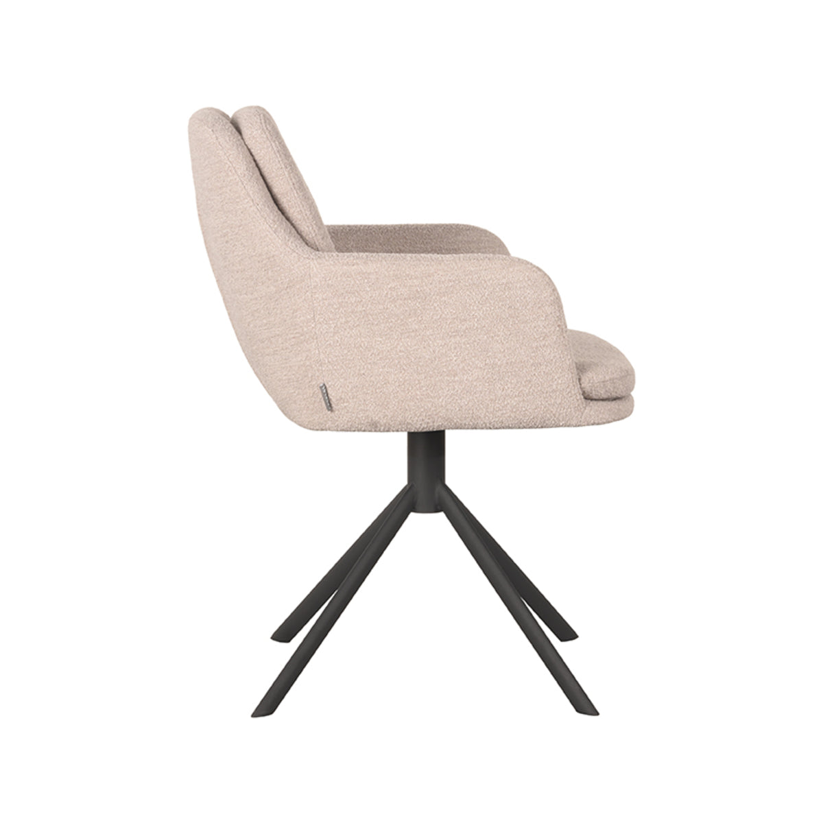 Eetkamerstoel Joy | Naturel Bouclé — Zijaanzicht - witfoto