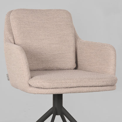 Eetkamerstoel Joy | Naturel Bouclé — Zijaanzicht - witfoto