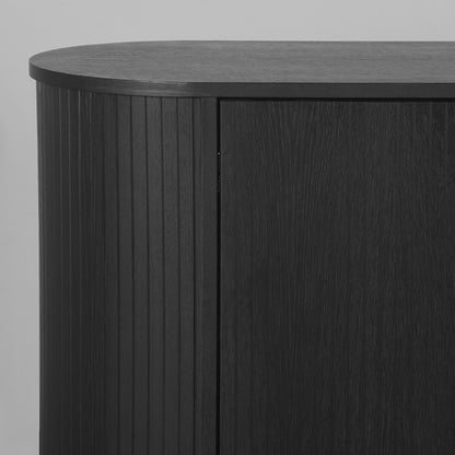 Dressoir Oliva zwart eikenhout magazijn leegverkoop, detail van het materiaal
