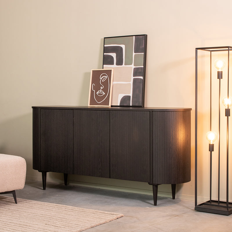 Dressoir Oliva zwart eikenhout magazijn leegverkoop