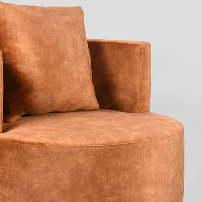 Fauteuil Evy velours oker, detail van het materiaal