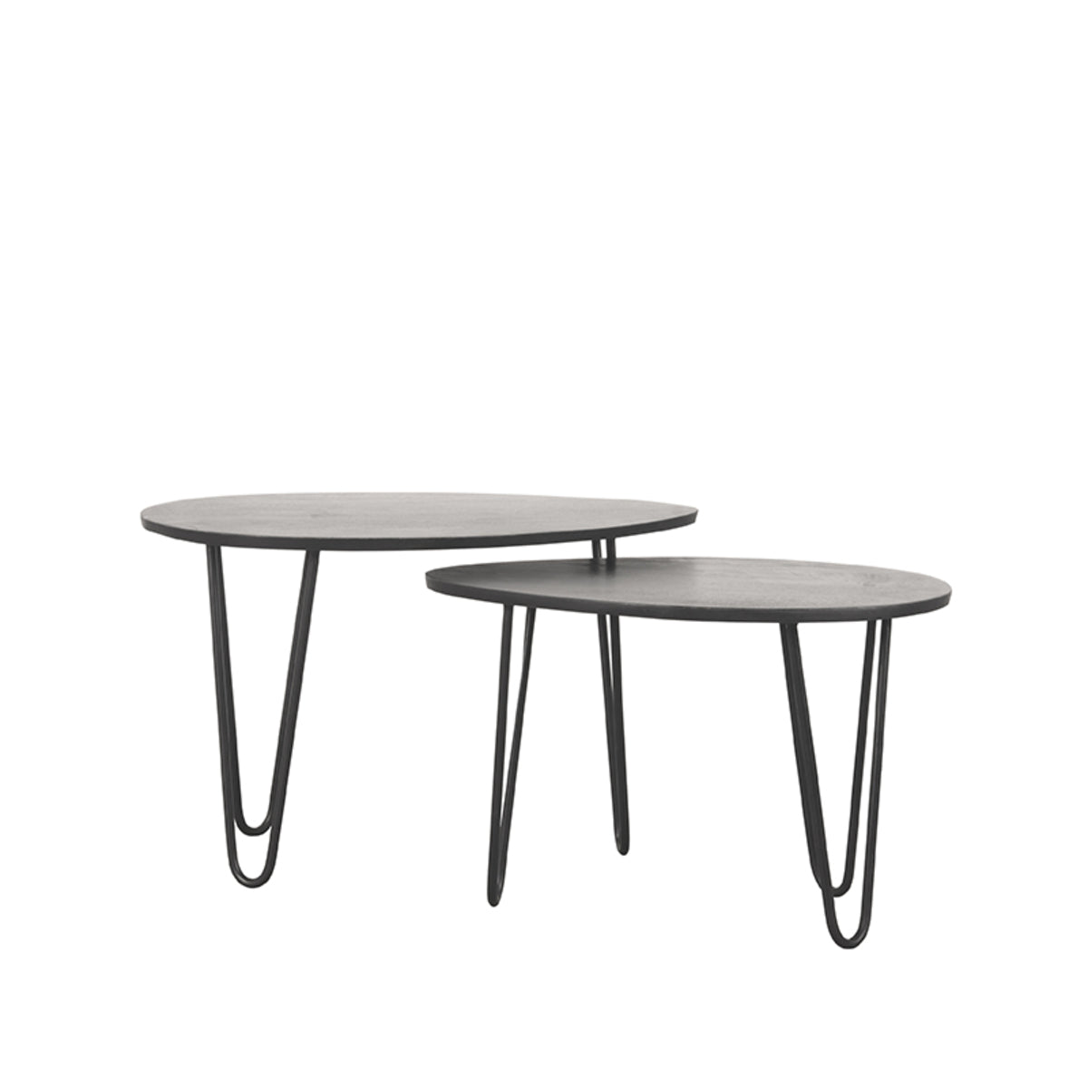 Salontafel Frisk | Zwart Mangohout — Zijaanzicht - witfoto