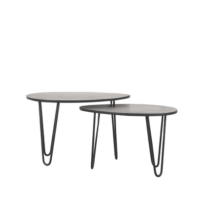 Salontafel Frisk | Zwart Mangohout — Zijaanzicht - witfoto