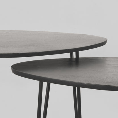 Salontafel Frisk | Zwart Mangohout — Zijaanzicht - witfoto