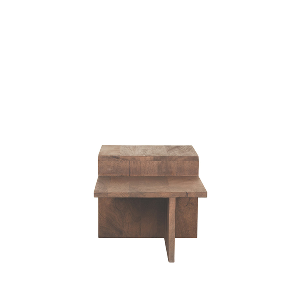 Salontafel Skip | Bruin Mangohout — Achteraanzicht - witfoto