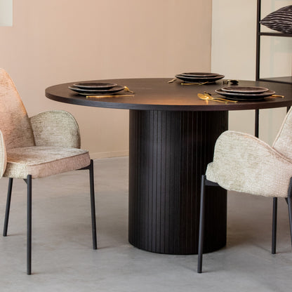 Eettafel Oliva | Rond | Zwart Eikenhout | Magazijn leegverkoop