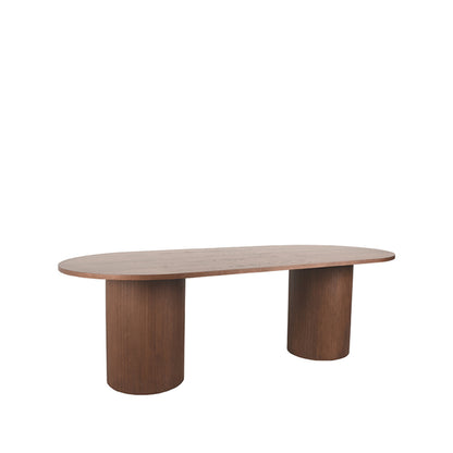 Eettafel Oliva | Ovaal | Walnoot Eikenhout — Zijaanzicht - witfoto