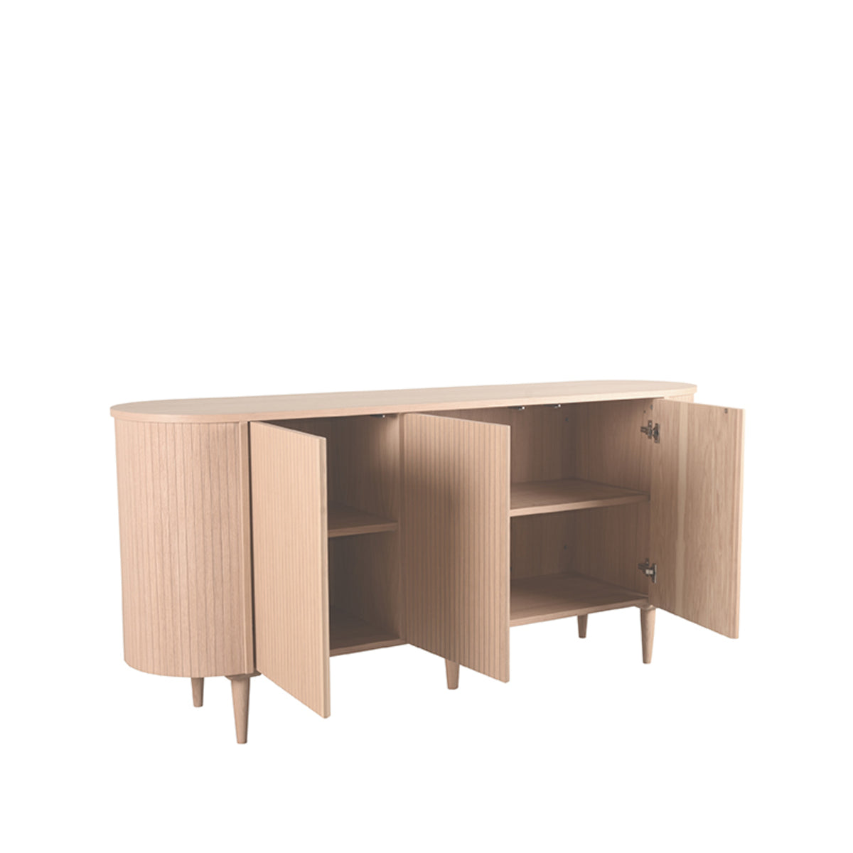 Dressoir Oliva naturel eikenhout magazijn leegverkoop, detail van de functie