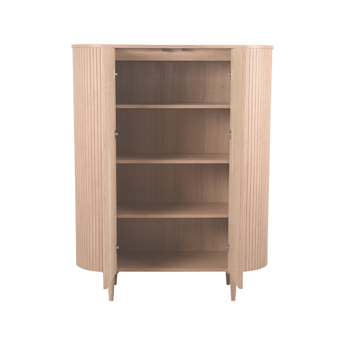Opbergkast Oliva naturel eikenhout, detail van de functie