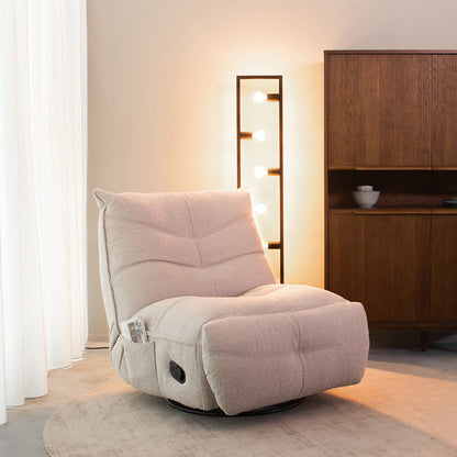 Relaxfauteuil Take It Easy naturel bouclé, schuin vooraanzicht in een interieur