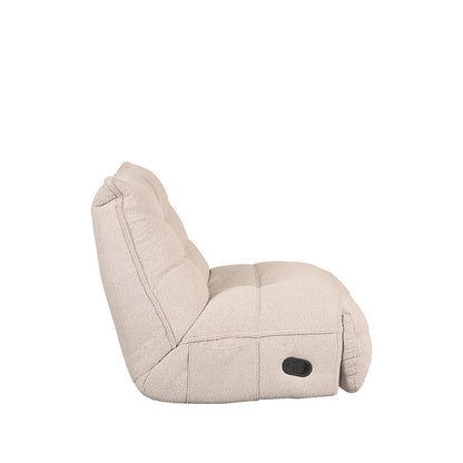 Relaxfauteuil Take It Easy naturel bouclé, zijaanzicht op witte achtergrond