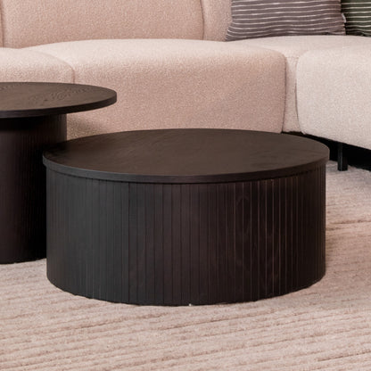 Salontafel Oliva | Zwart Eikenhout | Ø70cm — Algemene Sfeerfoto