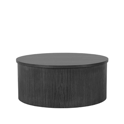 Salontafel Oliva | Zwart Eikenhout | Ø70cm — Vooraanzicht - witfoto