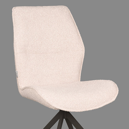 Eetkamerstoel Comfy naturel bouclé, detail van het materiaal