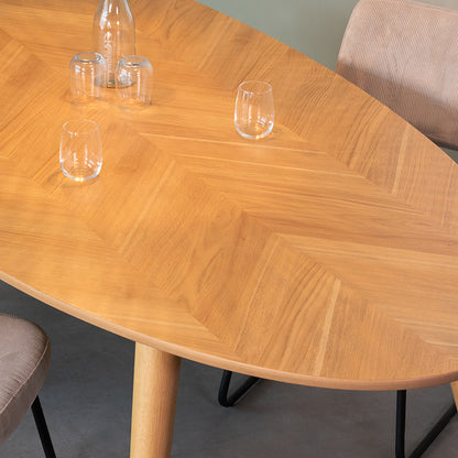 Eettafel Ines | Naturel Eikenfineer — Vooraanzicht - sfeer