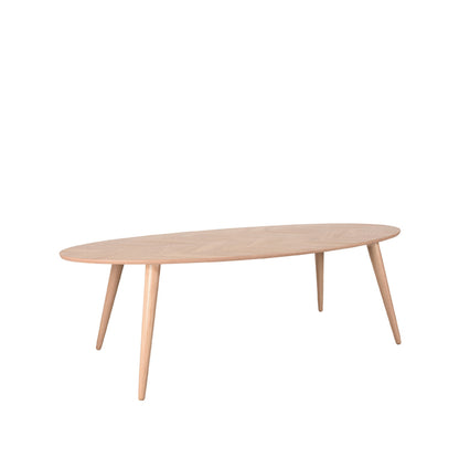 Eettafel Ines | Naturel Eikenfineer — Zijaanzicht - witfoto