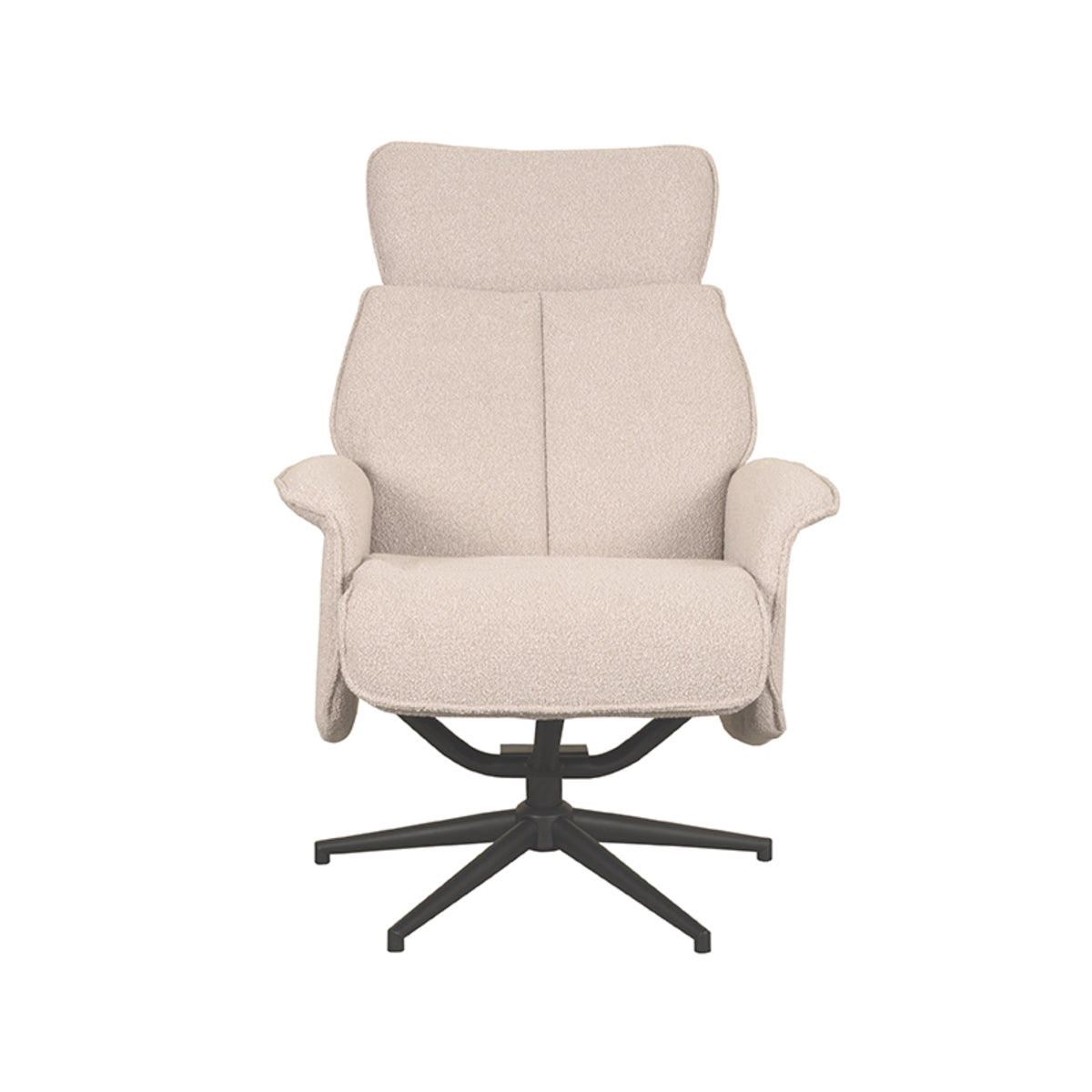 Relaxfauteuil Verdal naturel bouclé, vooraanzicht op witte achtergrond