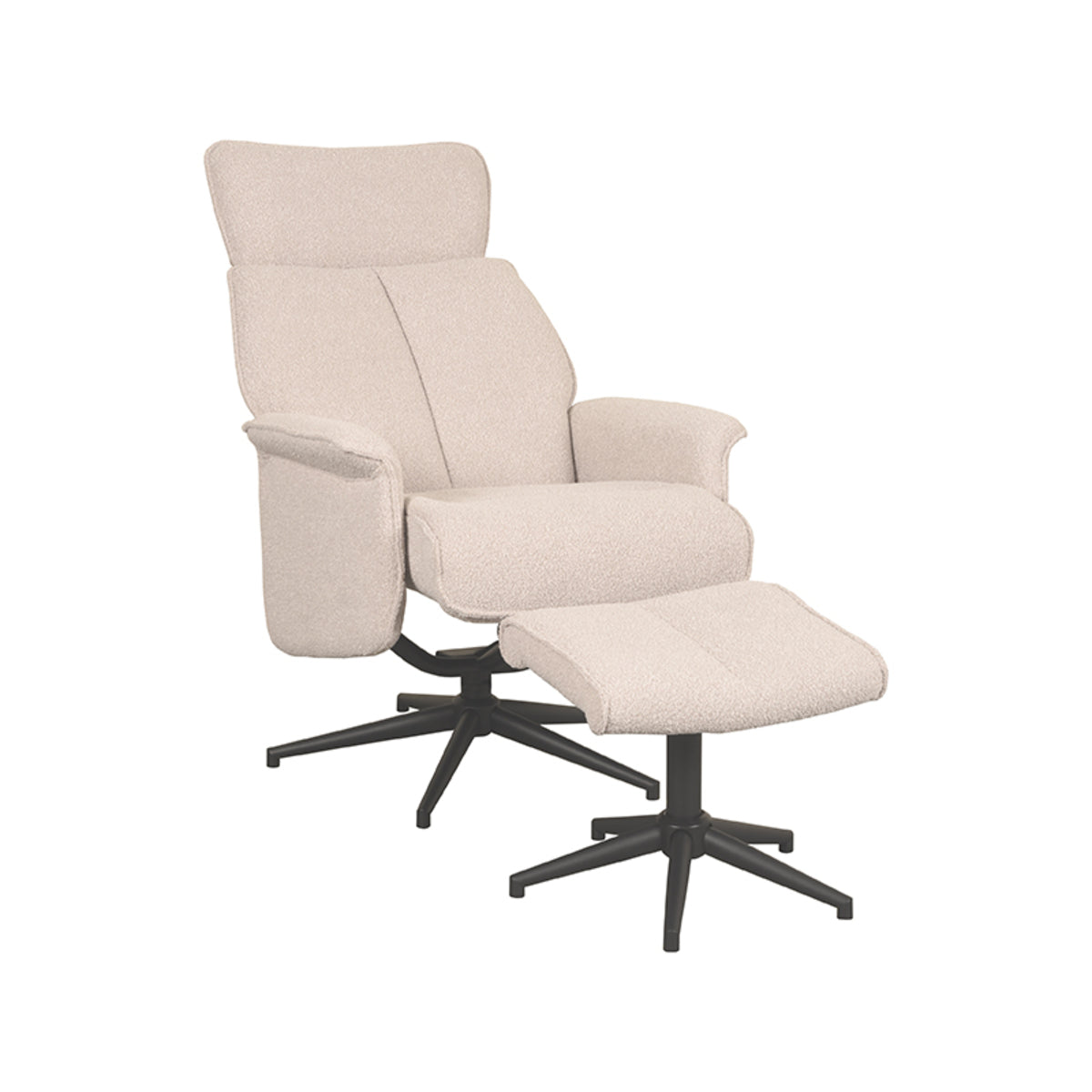 Relaxfauteuil Verdal | Naturel Bouclé — Zijaanzicht - witfoto